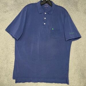 B Draddy x Finnegan's Shirt Men's Sz L Blue Polo Green Shamrock Embroider Logo